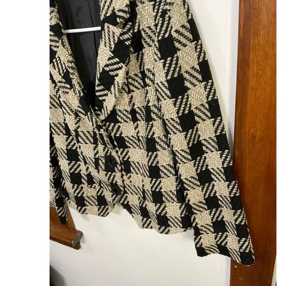 Coldwater Creek Womens Buffalo Check Chenille Jacket Blazer Plaid Sz 4 Small - Picture 5 of 7